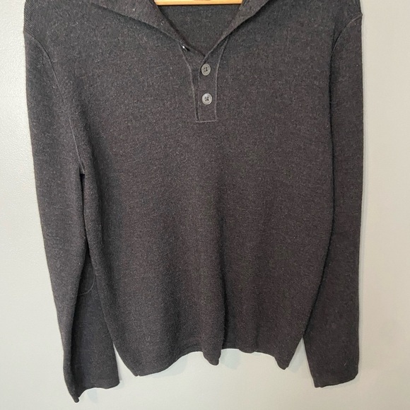 Banana Republic Extra Fine Italian Merino Wool Collared Sweater Elbow Patches - Picture 4 of 8